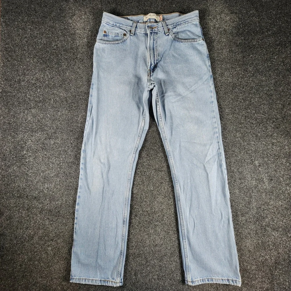 Levi's 505 Regular Fit Jeans Mens 31x32 Fit 30x29.5 Light Wash Straight Leg Y2K